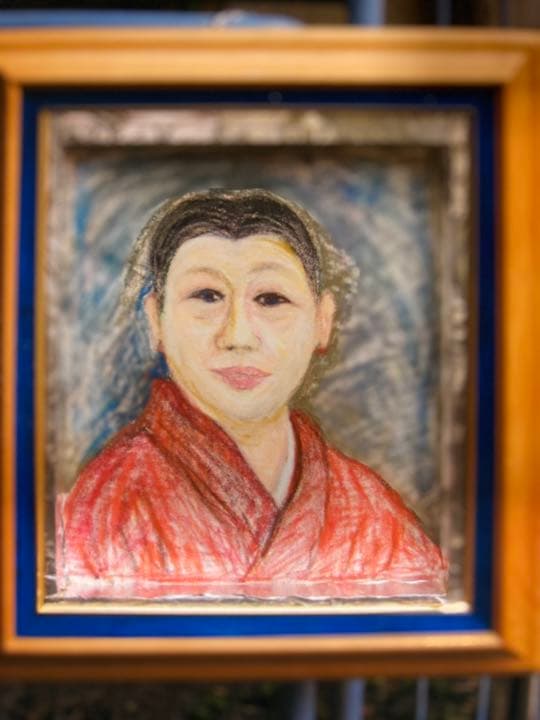 空飛ぶ画家糸川裕志の人物画、母親サキの肖像画です、F８号、油絵額入り