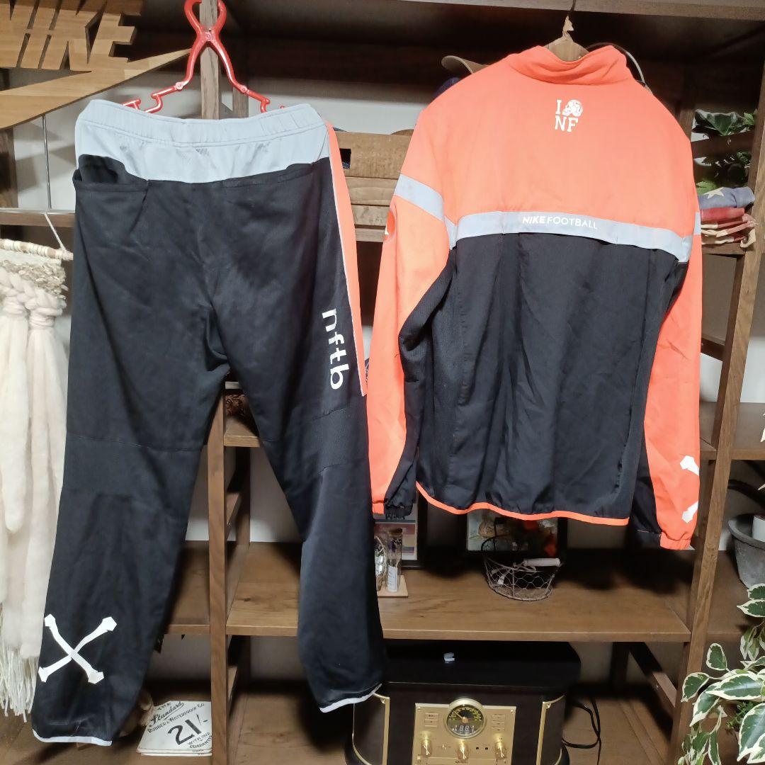 NIKE ナイキ nftb 薄手ジャージ 上下 セットアップ L 蛍光オレンジ色