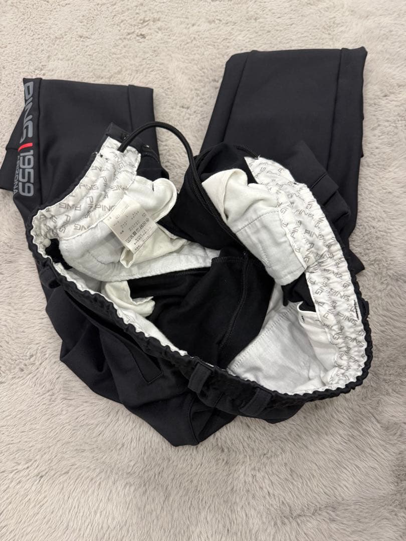 PING ブラックシャツ＆パンツセット L