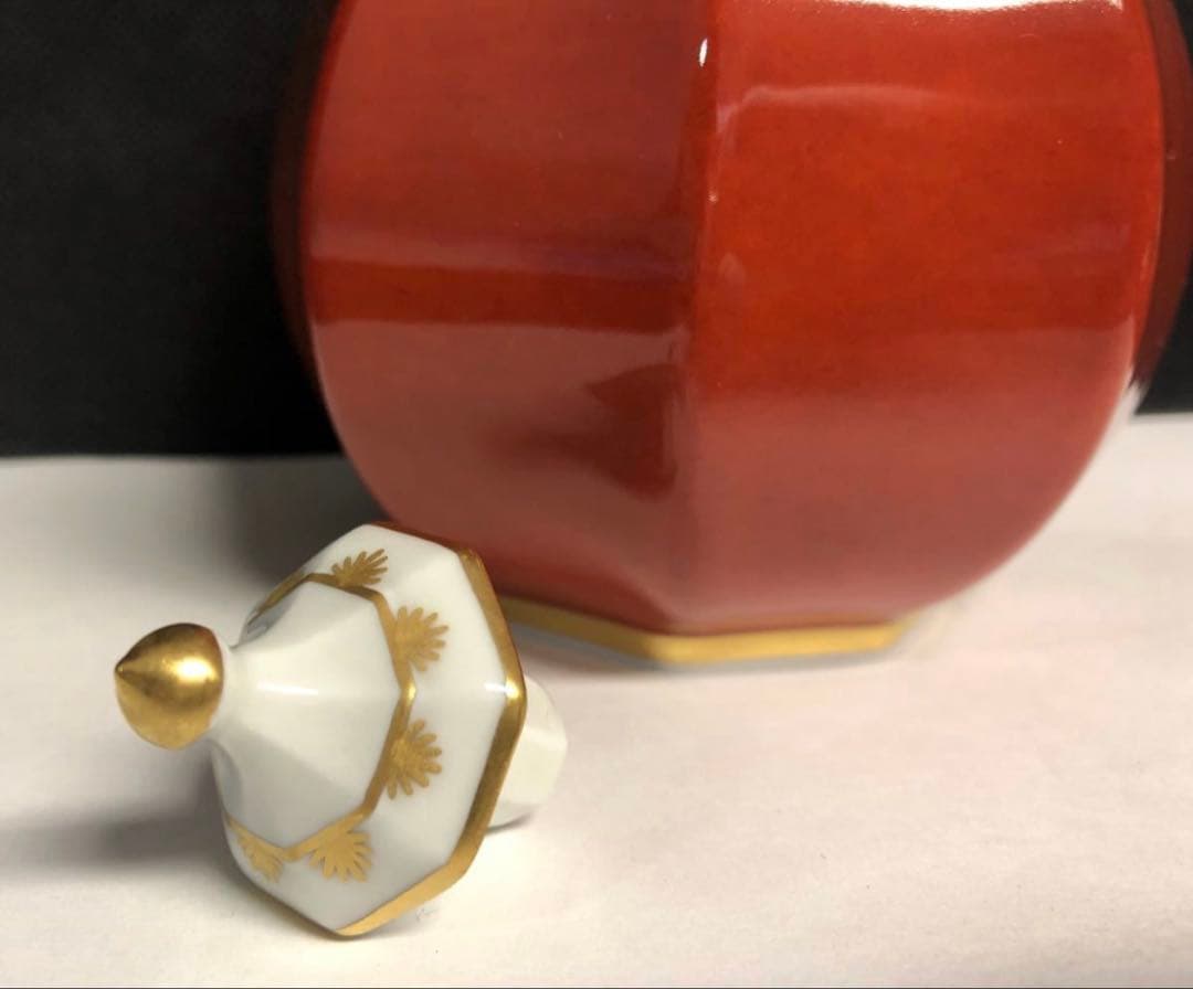 マイセン　柿右衛門様式　蓋付八角瓶