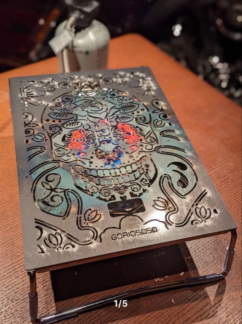 新品‼️GORIO5050✨フラットバーナーカスタムプレート【Skull】