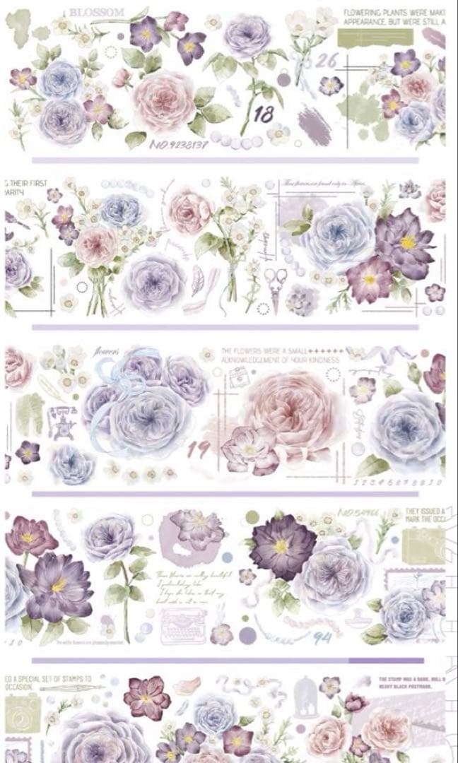 筠水阁文创《恬淡花语》海外マスキングテープ　マステ 【2184】