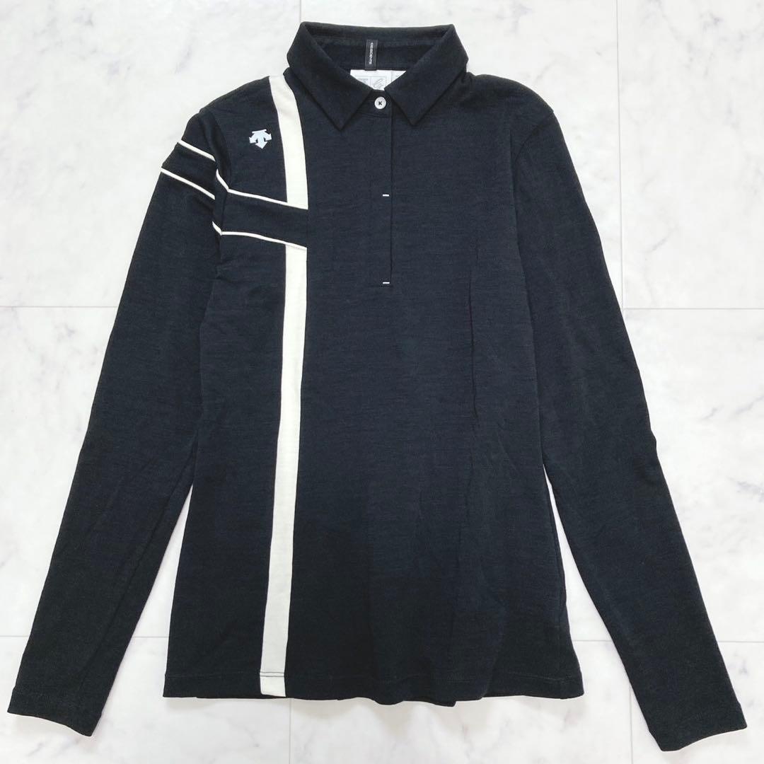 DESCENTE 定価1.7万 マナードウール 切り替え ロングスリーブシャツ