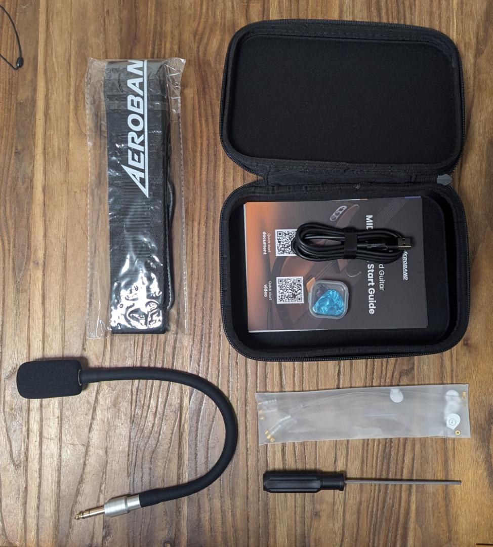 【新品未使用】エアロバンドギター AeroBand専用ケース＋マイク＋アクセサリ
