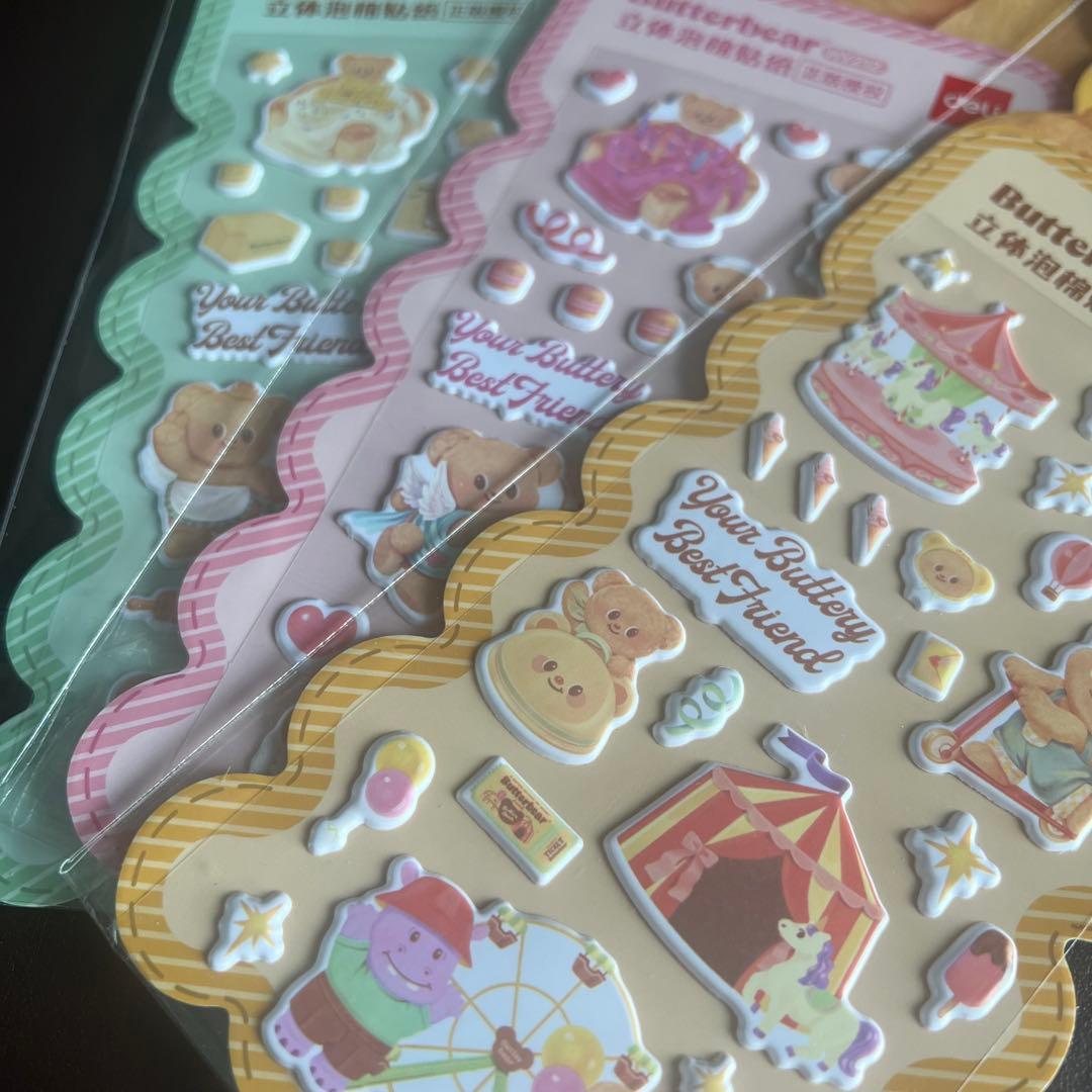 【国内未発売・海外正規品】バターベア　シール　2枚セット　ぷっくりシール