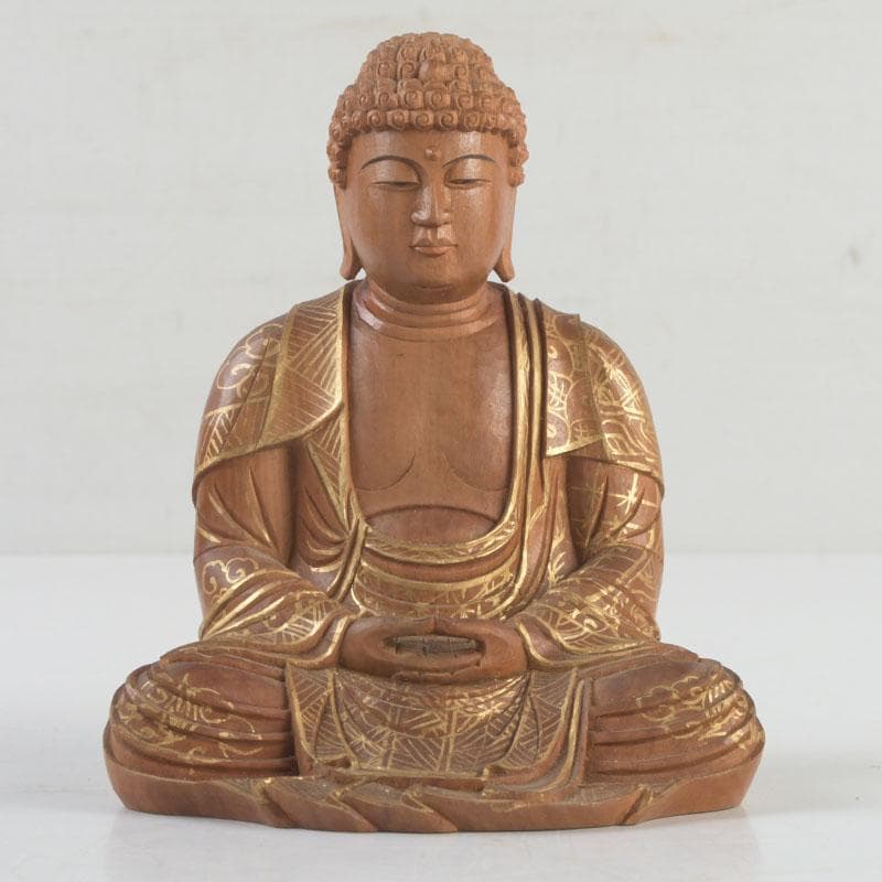 江戸(倉庫)　仏教美術　桧彫刻　大日如来像　仏像　置物　V　9312