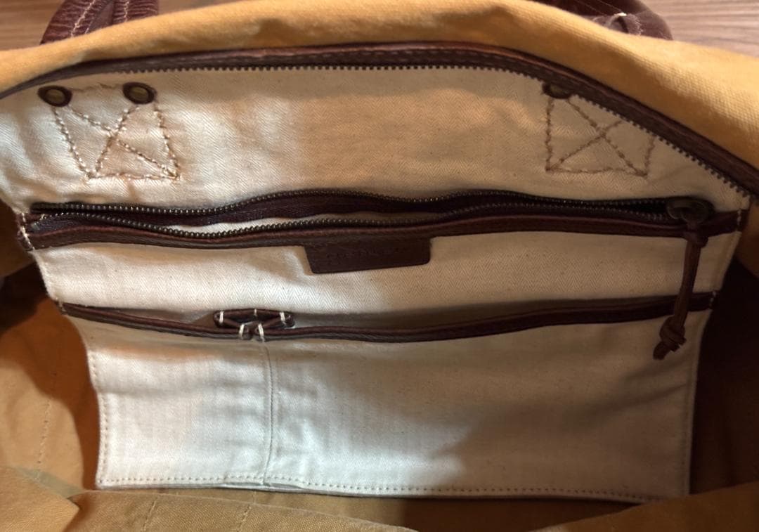 ＜genten（ゲンテン）＞　ボストンバッグ　キャンバス＆レザー　ショルダー紐付