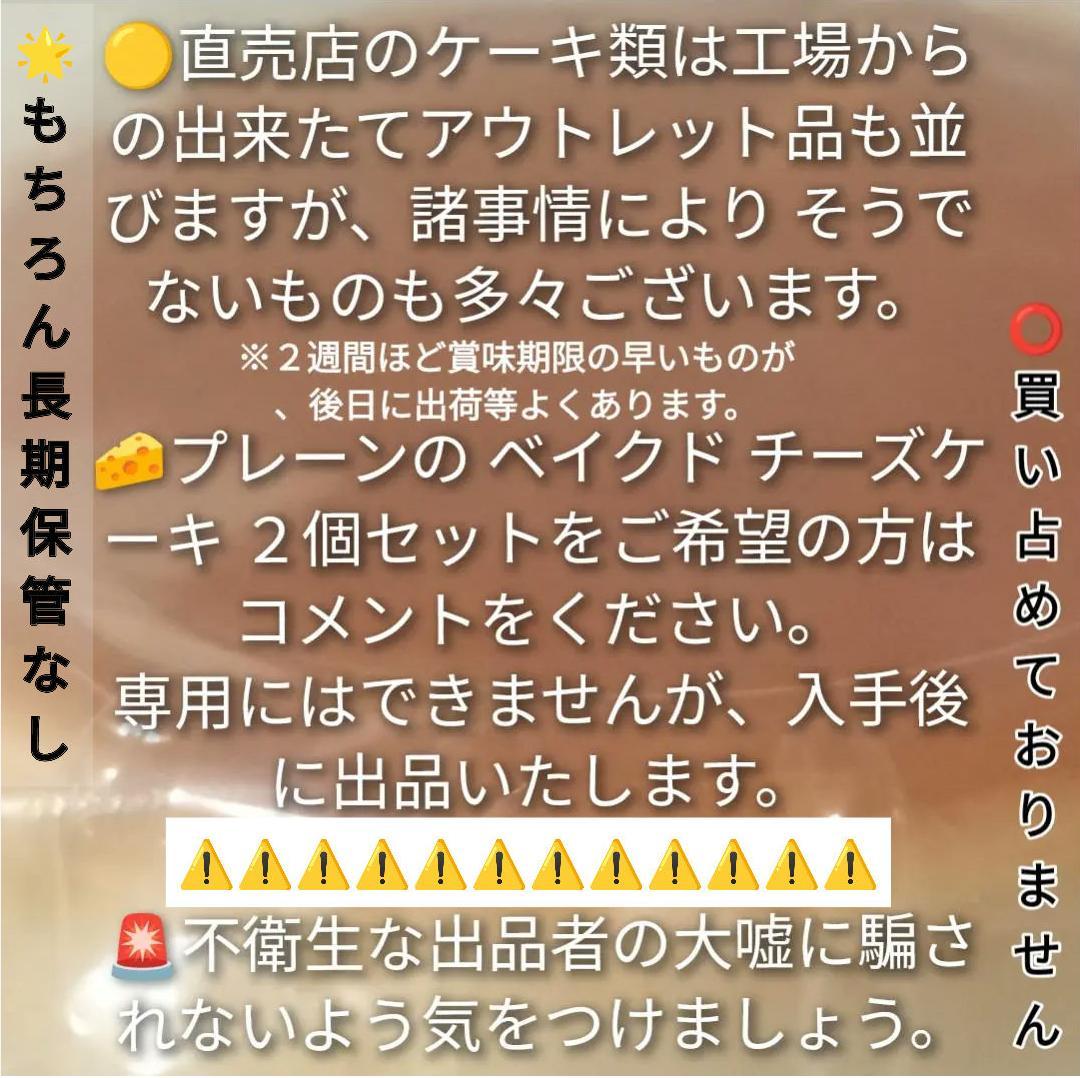 ⭕️アウトレット ⭐️チーズケーキ ⭐️プレーン 大 ６号１０個 工場直売