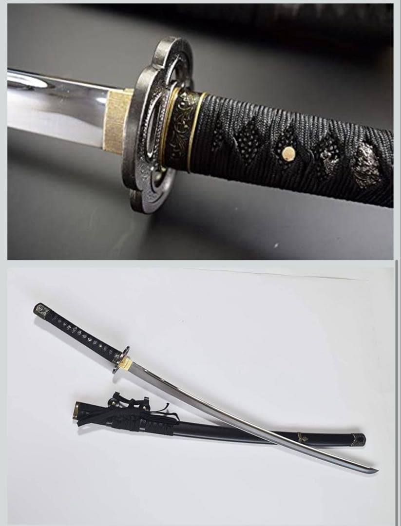 【新品】美術刀剣　模造刀　山本勘助拵え（黒鞘）武田信玄の伝説的軍師　稽古　舞台