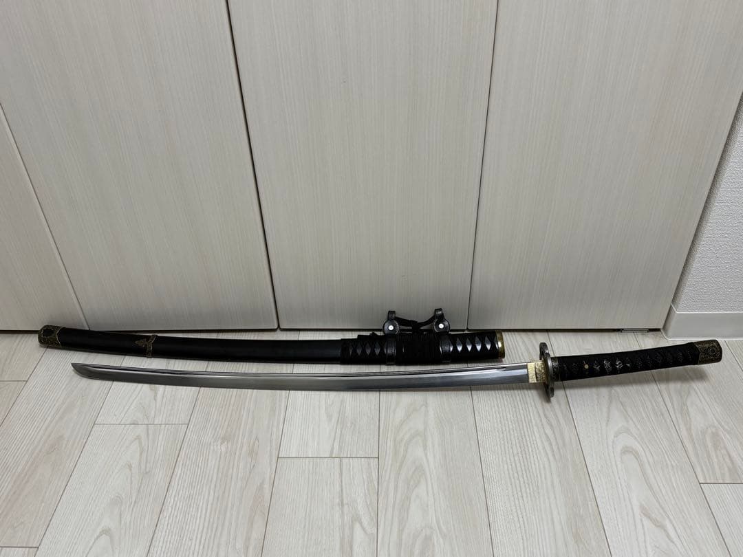 【新品】美術刀剣　模造刀　山本勘助拵え（黒鞘）武田信玄の伝説的軍師　稽古　舞台