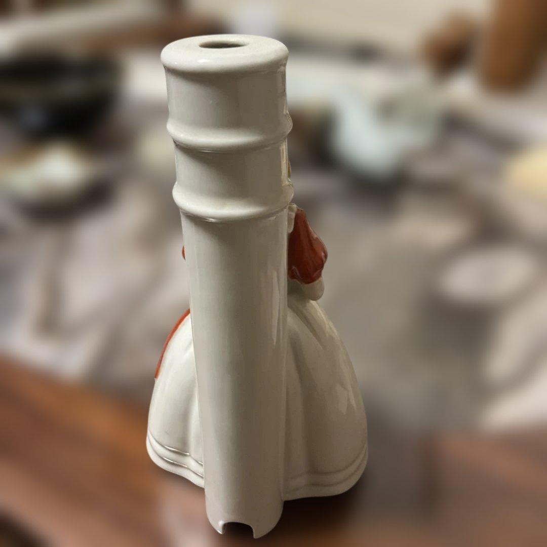 陶器製灯の台座、女性のフィギュア オキュパイドジャパン