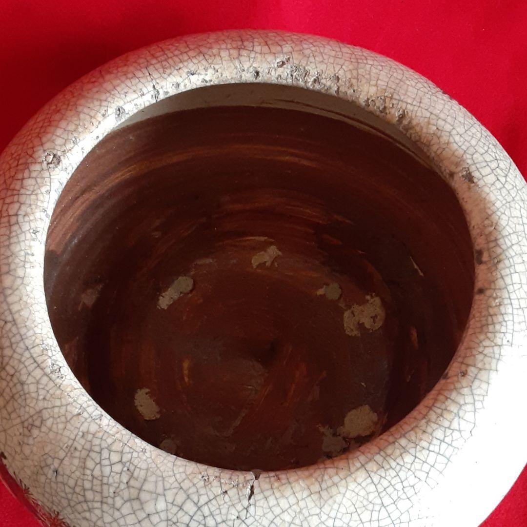 絵瀬戸　火鉢　手焙り　松竹梅