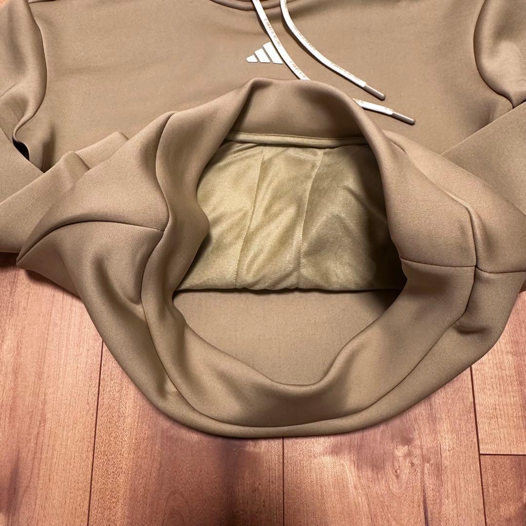 長袖パーカー　プリーツスカート　ダンボールニット　セットアップ　春秋冬　ベージュ