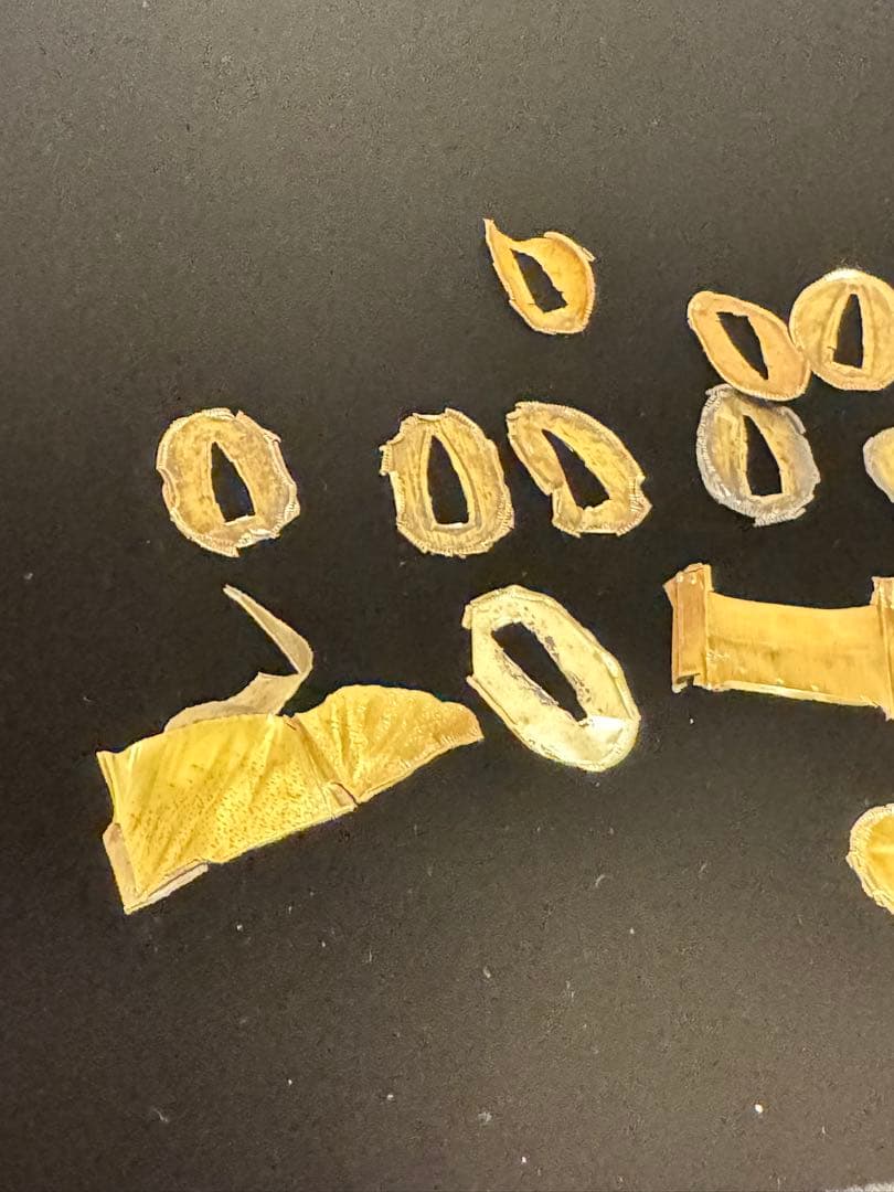 金無垢、18K、20K、22K素材が普段使われているハバキ、切羽から金部分だけ
