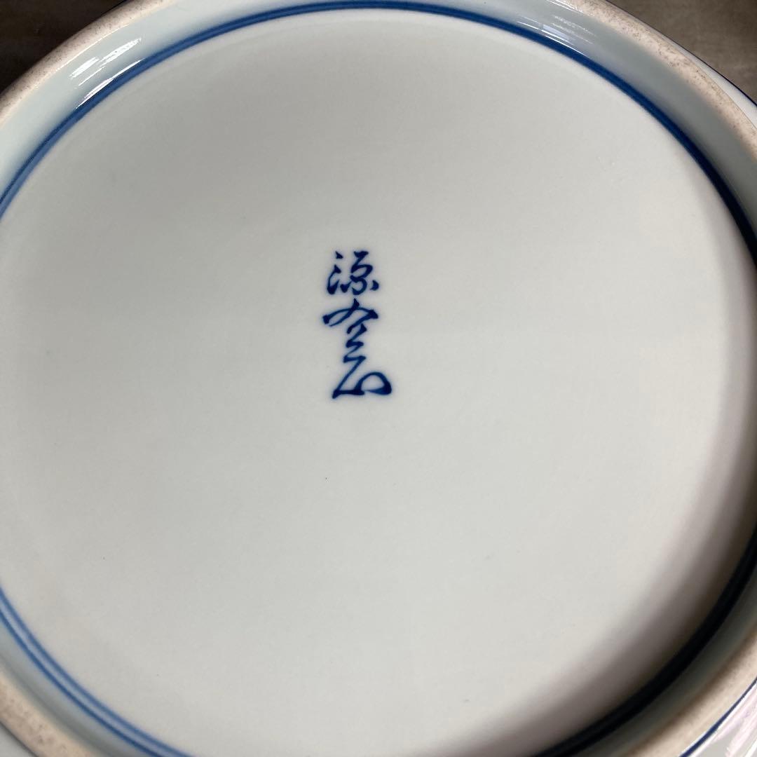 【源右衛門】古伊万里の伝統　日本の名窯　舘林源右衛門作　花割牡丹見込文　八角鉢