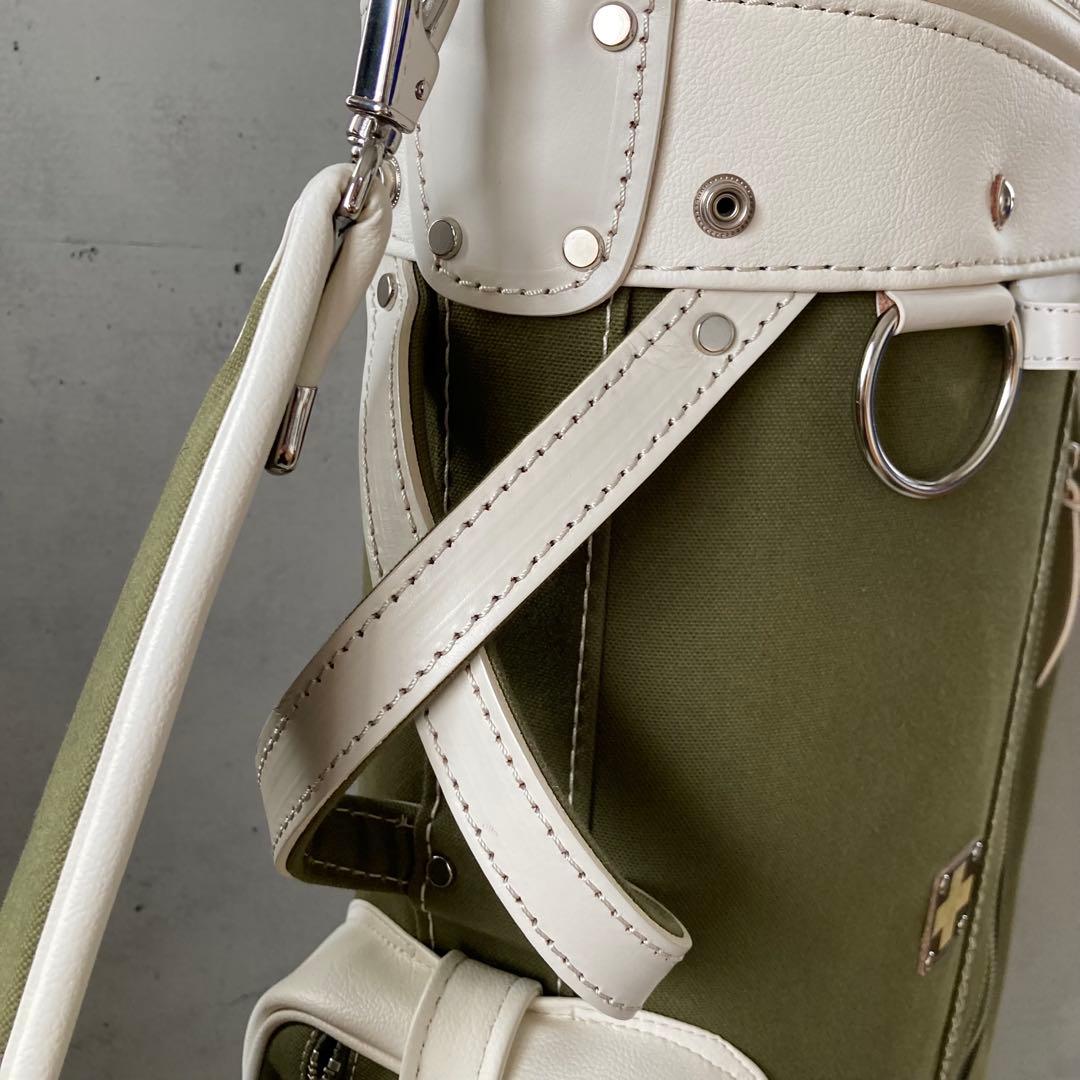 定価97900円⛳️極美品 木の庄帆布 クロスハンドルキャディバッグ グリーン