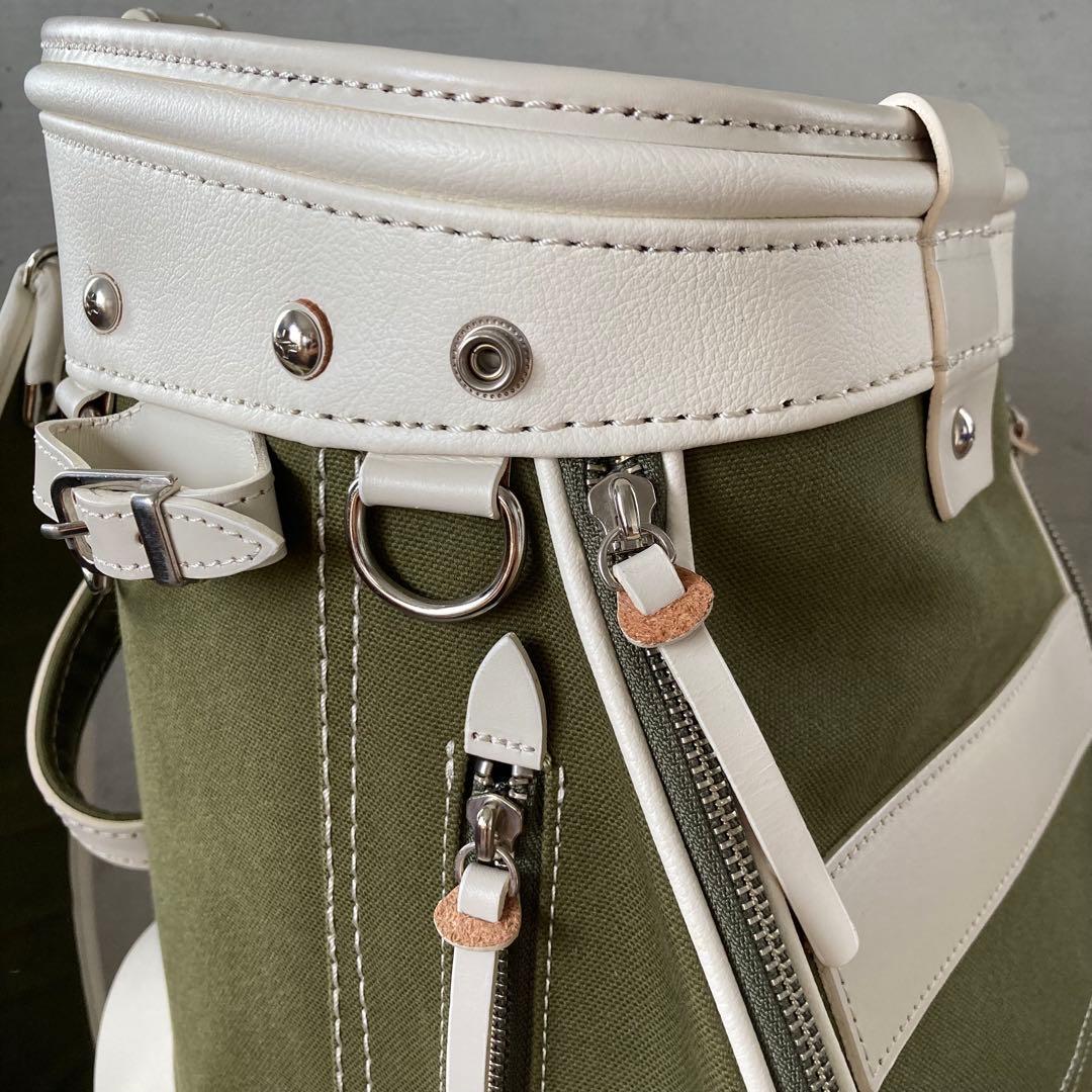 定価97900円⛳️極美品 木の庄帆布 クロスハンドルキャディバッグ グリーン