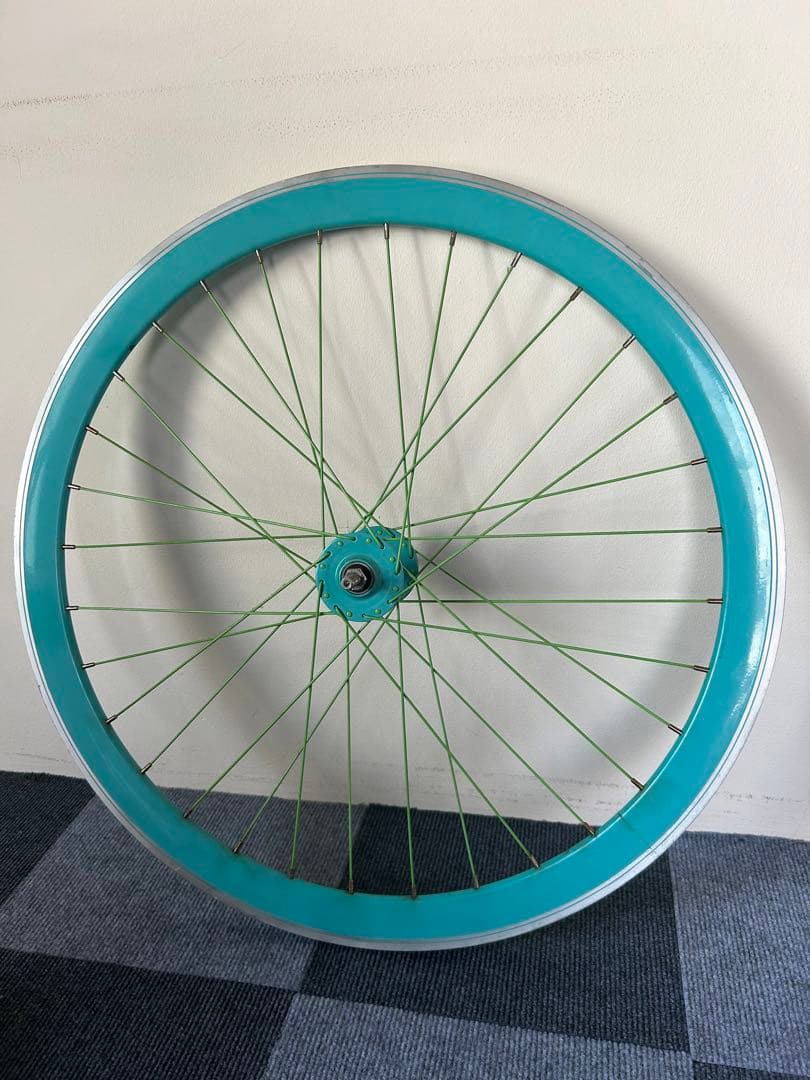 【ピスト用フロントホイール】貴重なオシャレグリーン