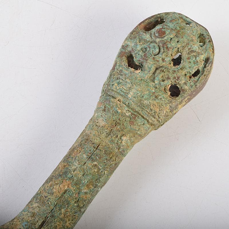 中国　古銅青銅　象嵌唐草文　銅剣　長さ約64.5㎝　M　9201