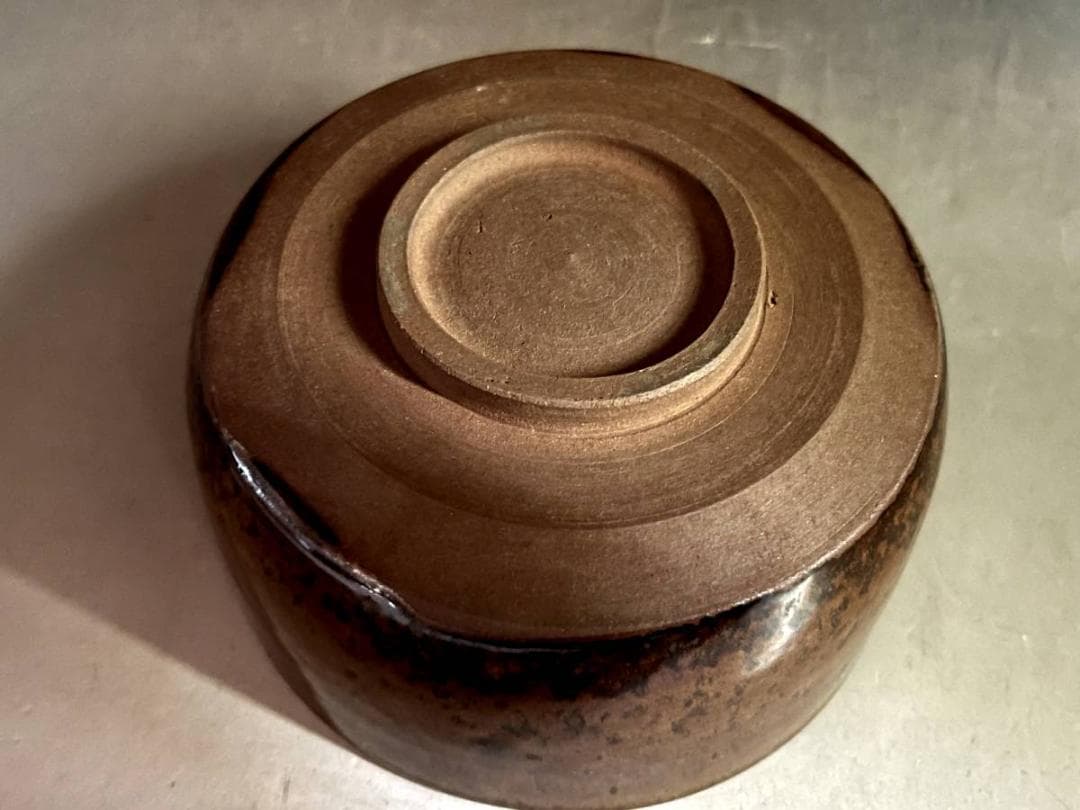 茶碗■飴釉 高取 亀井味楽 高取 朱泥 古い抹茶碗 お茶道具 時代物 骨董品■