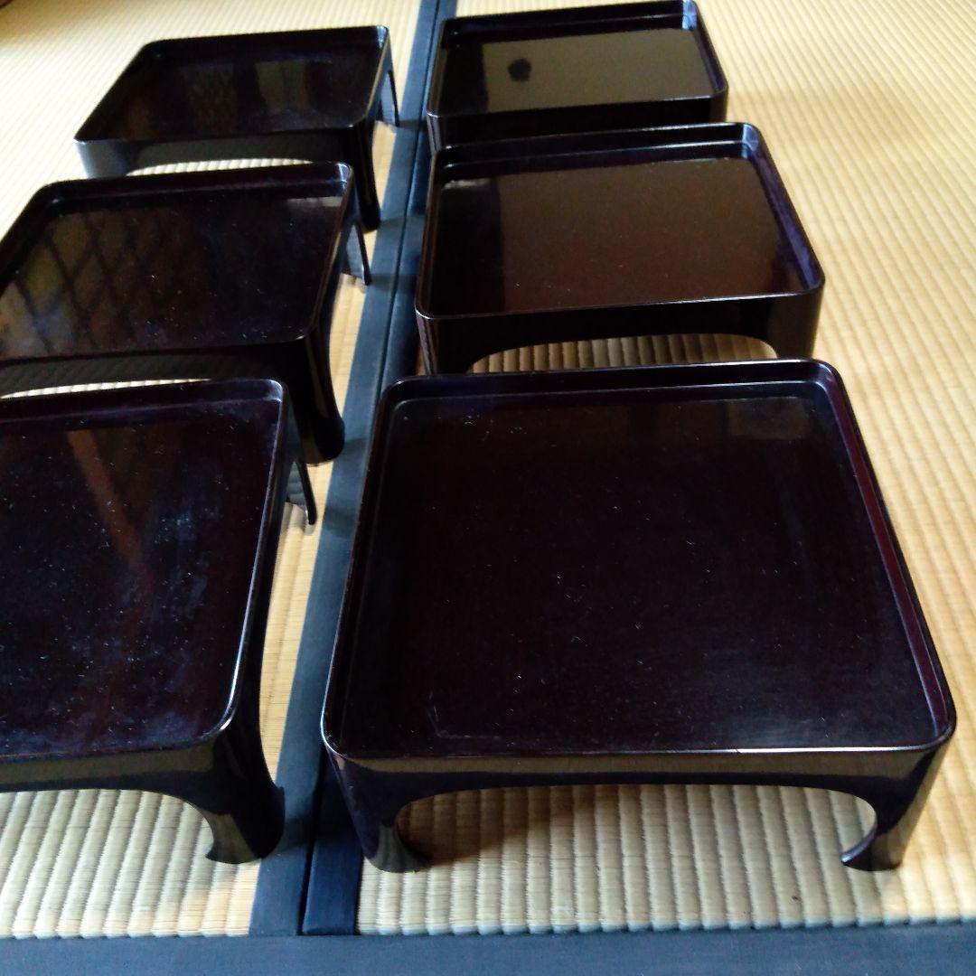 【骨董】足付き膳　10膳　 漆器　漆塗り　木製