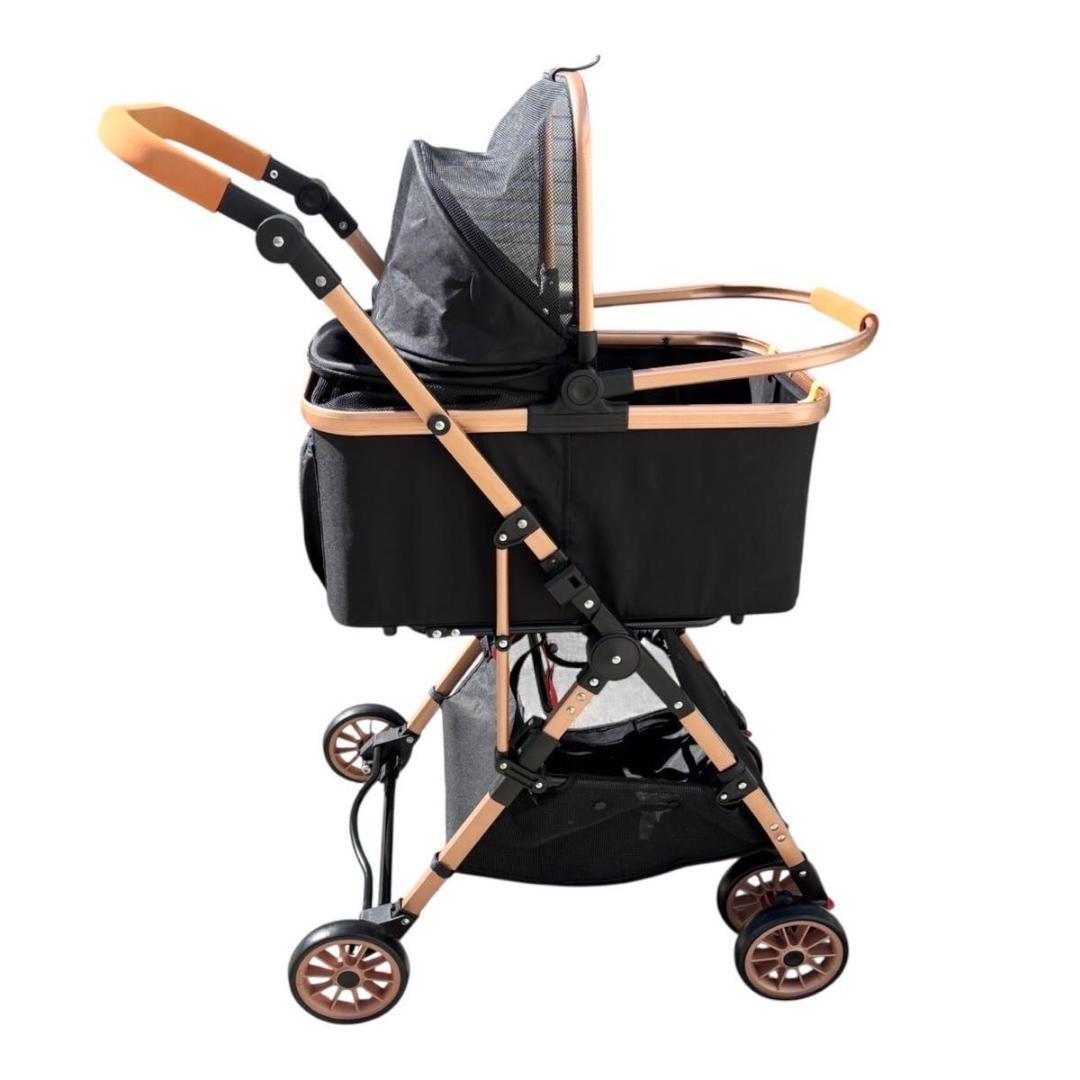 【美品】 ペットカート 2way 折りたたみ 軽量 輪止め ブレーキ付