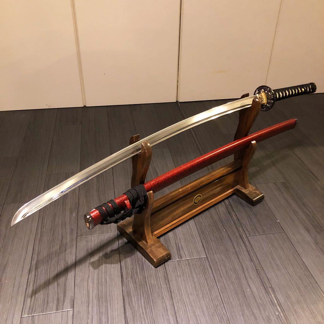 高級模造刀　居合刀　樋入刀身　朱拵え　合金刀身　 刀