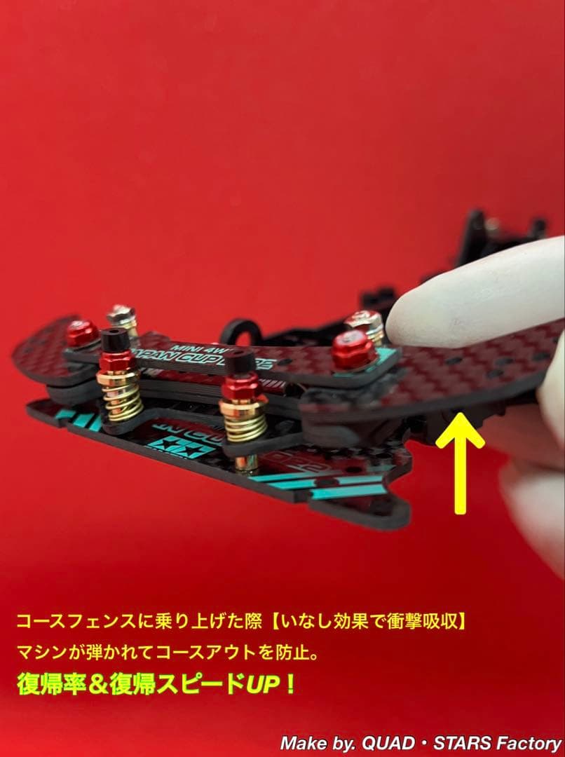 【ミニ四駆・VZ用】2軸ATピボットバンパー　J-CUP2022／カーボン