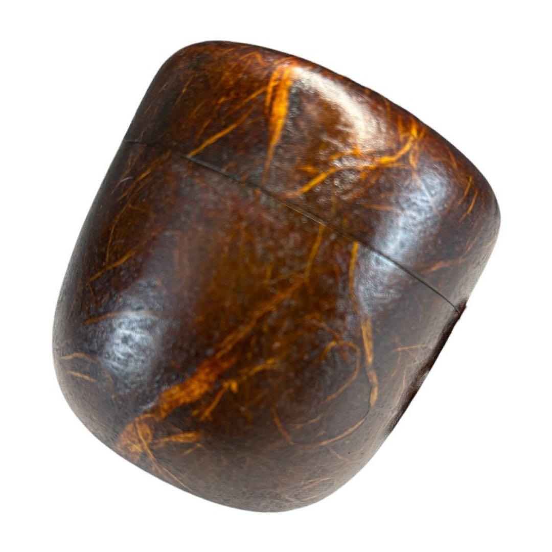 【中古品】高崎秋峰造　春秋流れ和紙貼棗（共箱）USED〈税込•送料込〉