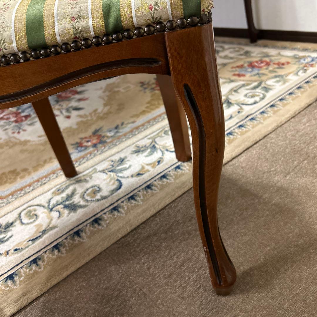 クラシックストライプ柄ダイニングチェア