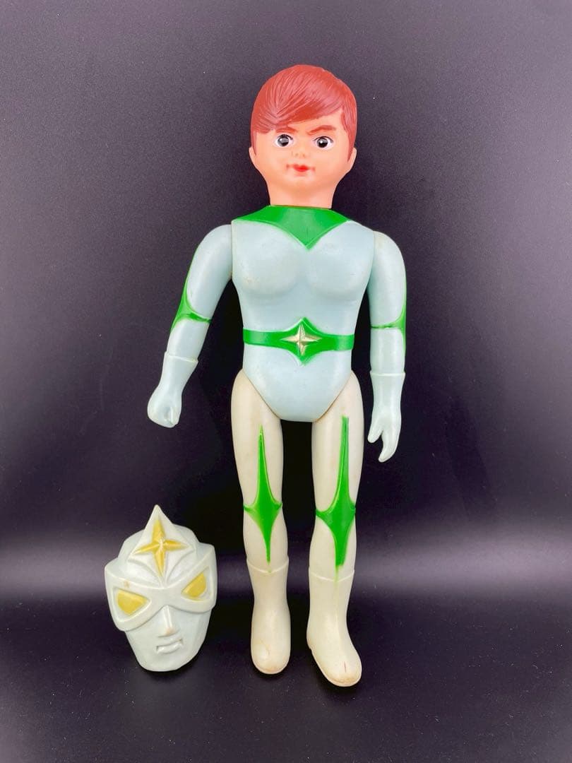 【中古品】テロン様　当時物 ミラーマン風 無版権 パチ 面取れ ソフビ 昭和