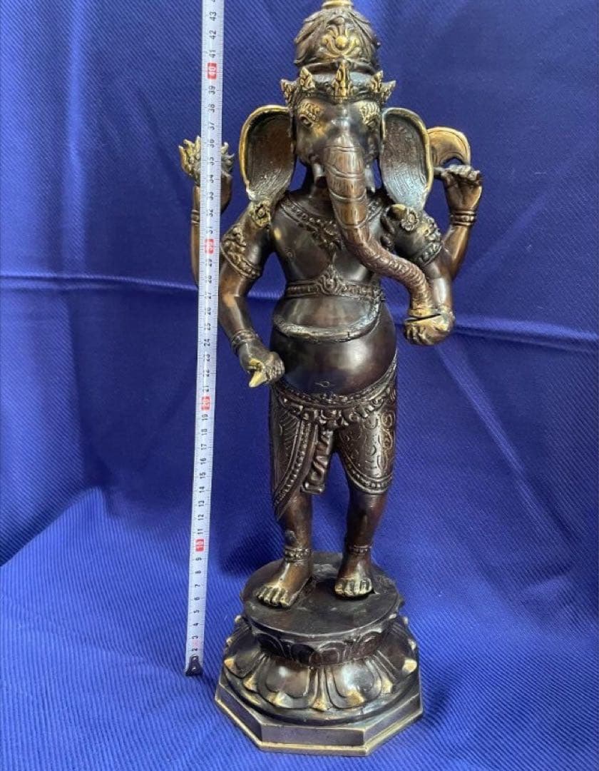 特大　ガネーシャ像　風水置物　ブロンズ　真鍮　アンティーク☆