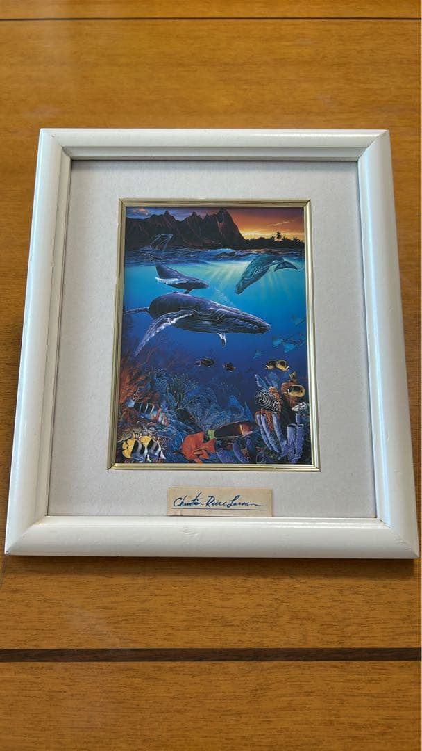 最終値下げ！　クリスチャン　ラッセン　公式　ハワイ　WHALE　ポスター