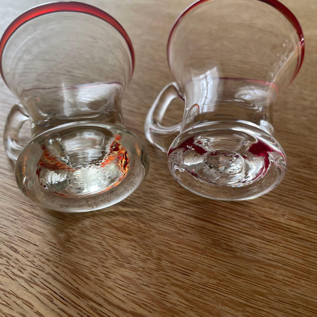 アイスクリームコップ　氷コップ　手吹きガラス　アンティーク　骨董　大正昭和