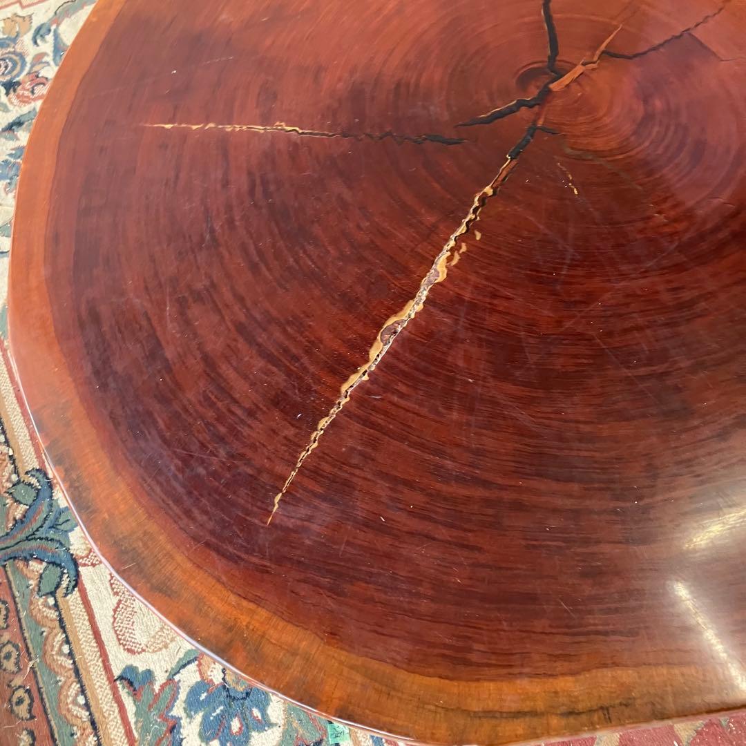 昭和レトロ 銘木 欅材 一枚板 大型座卓 円卓 センターテーブル サイドテーブル