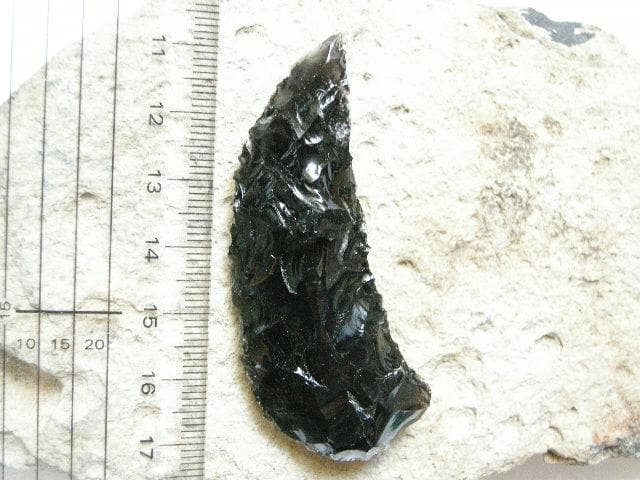 黒曜石 石器 173 手持ちナイフ スクレイパー 参考出品
