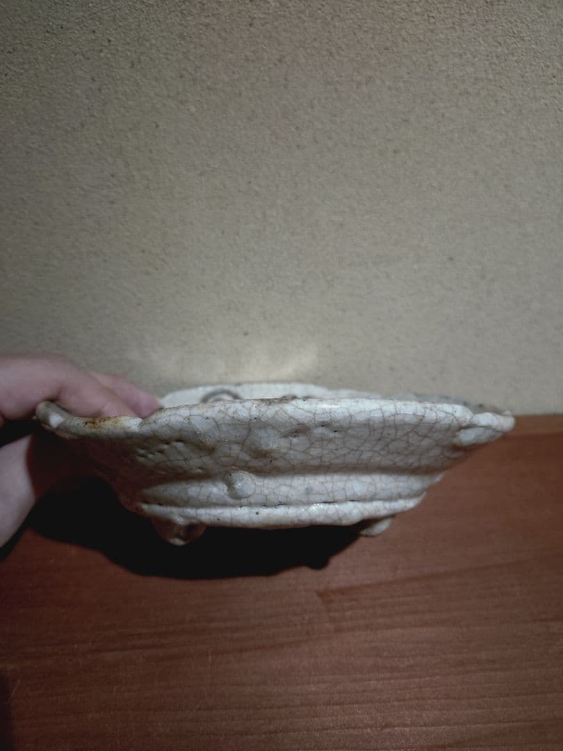 絵志野 蛇籠 草花紋 向付