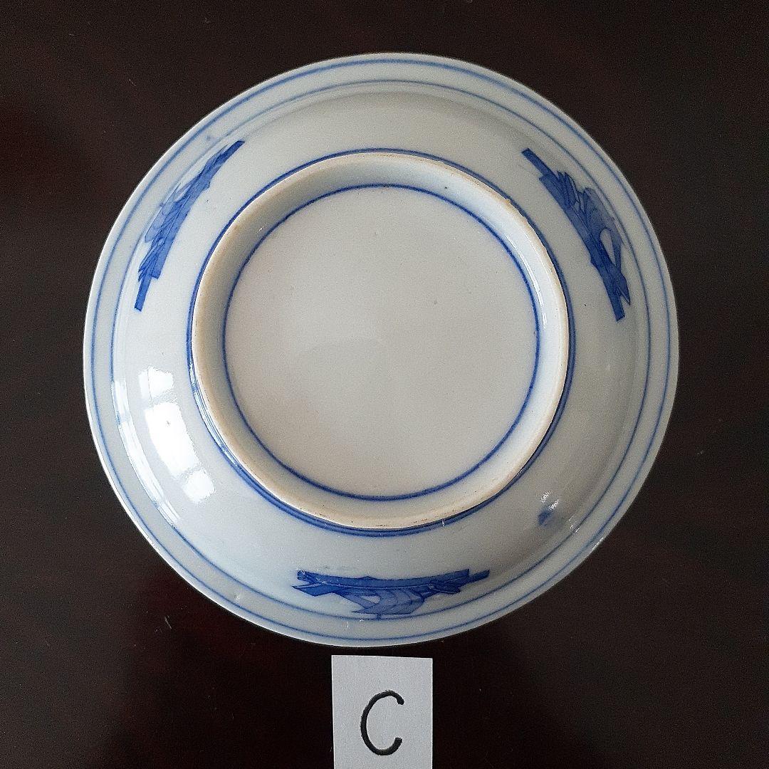 印判皿　小皿　鍋島写し　七壺文　上手　４枚＋おまけ　有名品　とろとろガラス