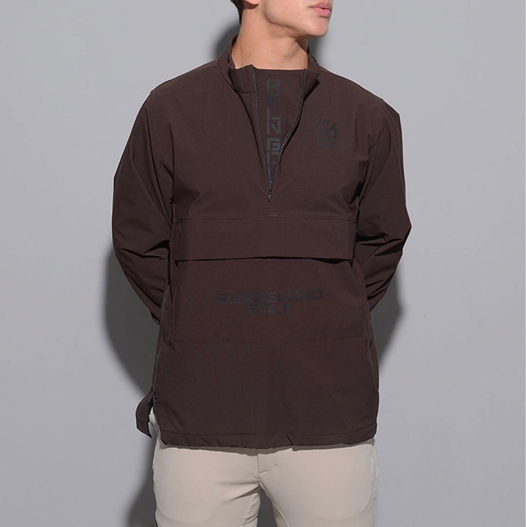 新品 ラッセルノ ゴルフ ハーフジップ プルオーバー ブルゾン ブラウン M 4