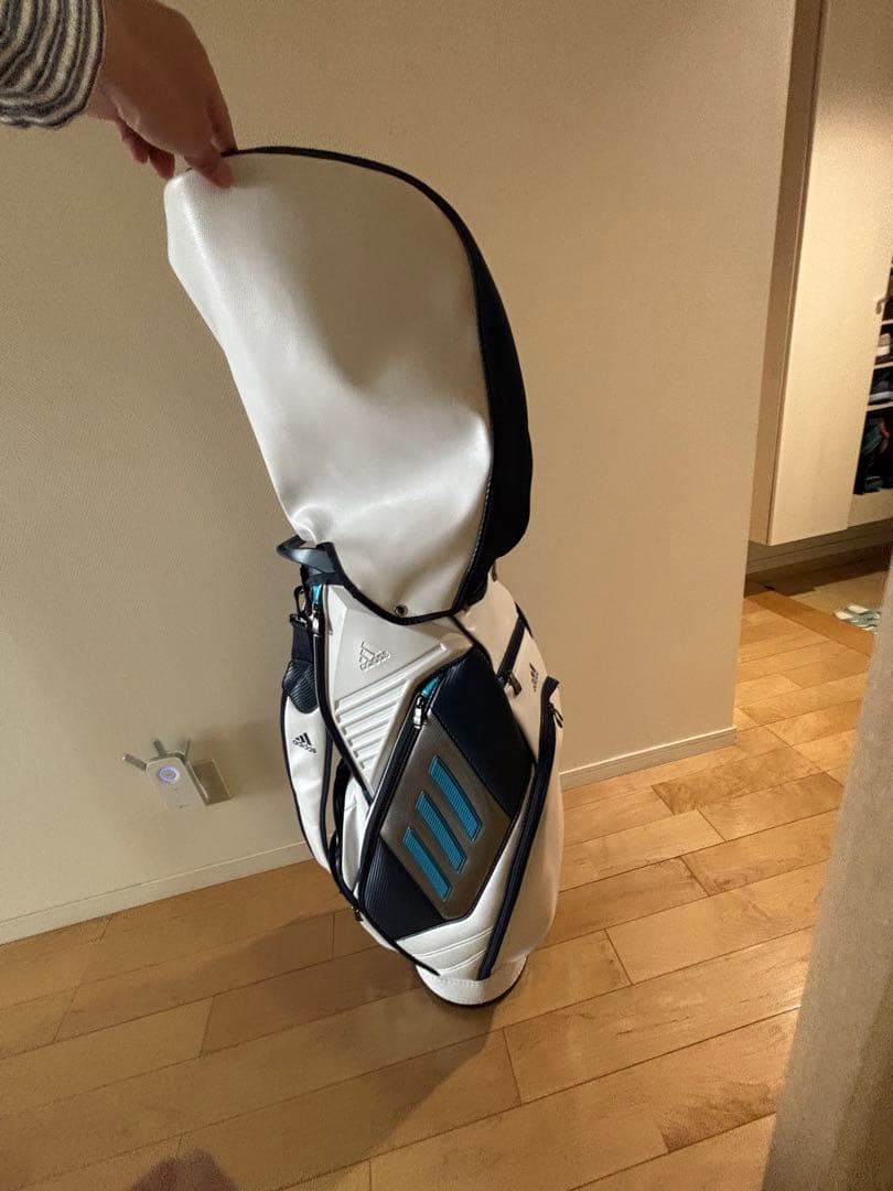 adidas キャディバッグ ホワイト/ブルー