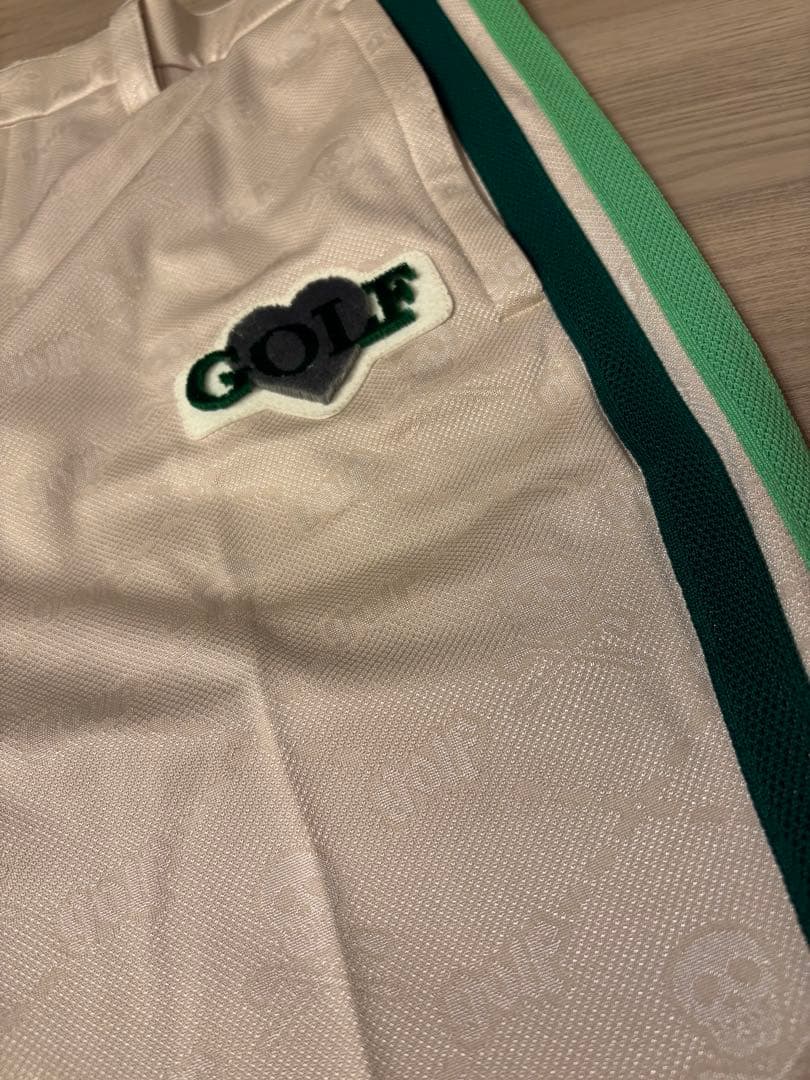 MARK&LONA 刺繍ロゴ ベージュパンツ