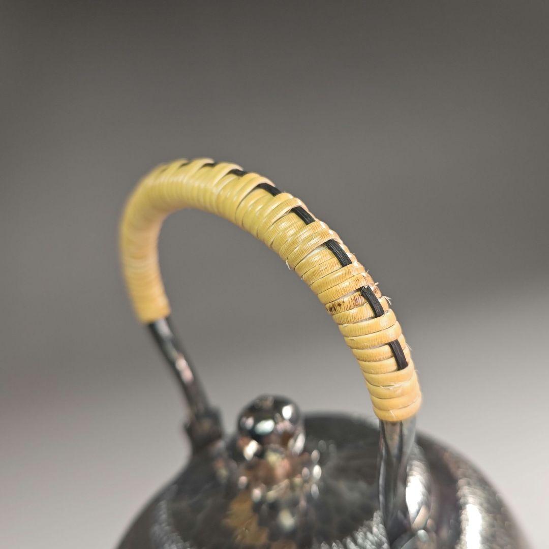 ウ303 急須『銀川堂　峰斎作』『燻銀　いぶし銀　水注　薬缶』茶道具　銅製