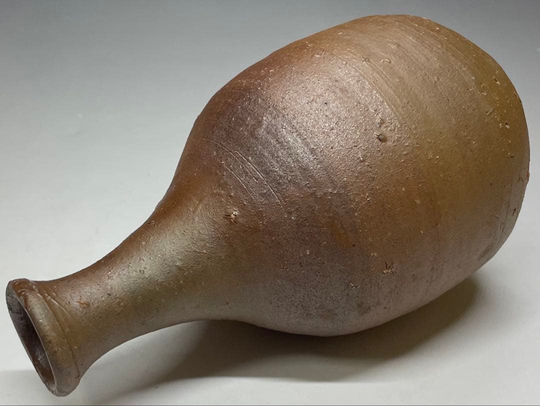 県指定重要無形文化財　金重道明　備前徳利　備前焼　共箱　d517