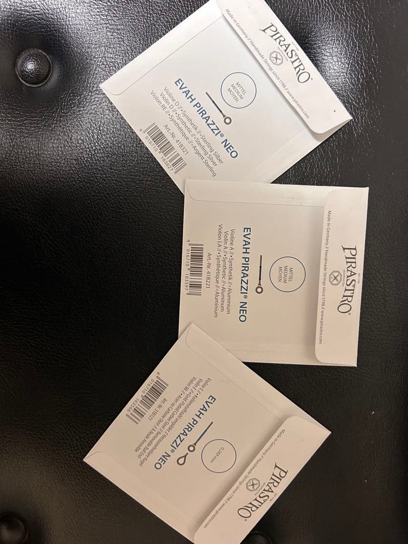 Evah Pirazzi Neo バイオリン弦 3セットD.A.E（ループ）線