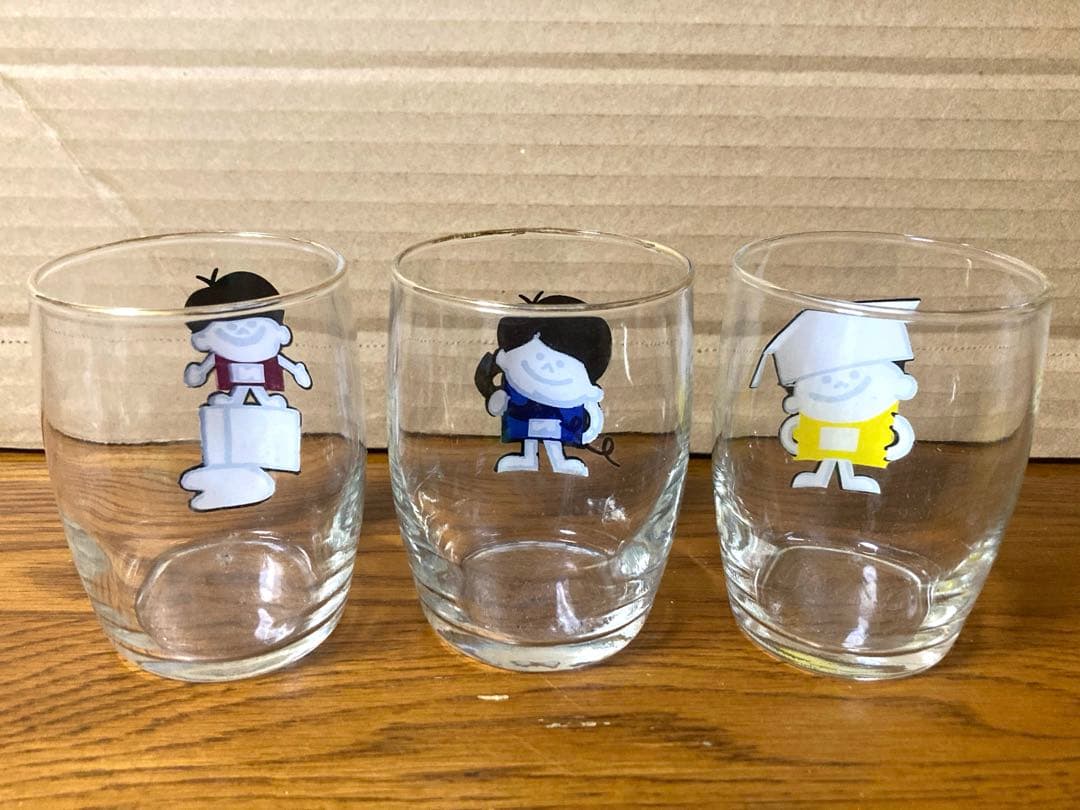 新品 70年代 ビンテージ ナショナル坊や コップ グラス 3個セット 当時物