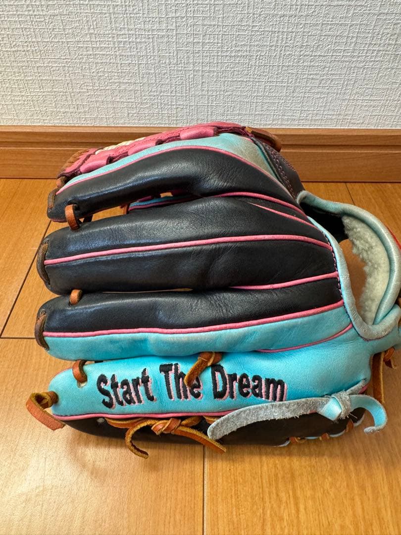DMKMHM 軟式野球グローブ 青黒ピンク