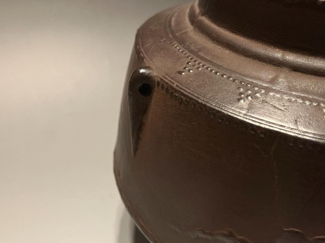 大西清右衛門　書付　甑口釜　肩霰八景地紋　天描作　茶道具