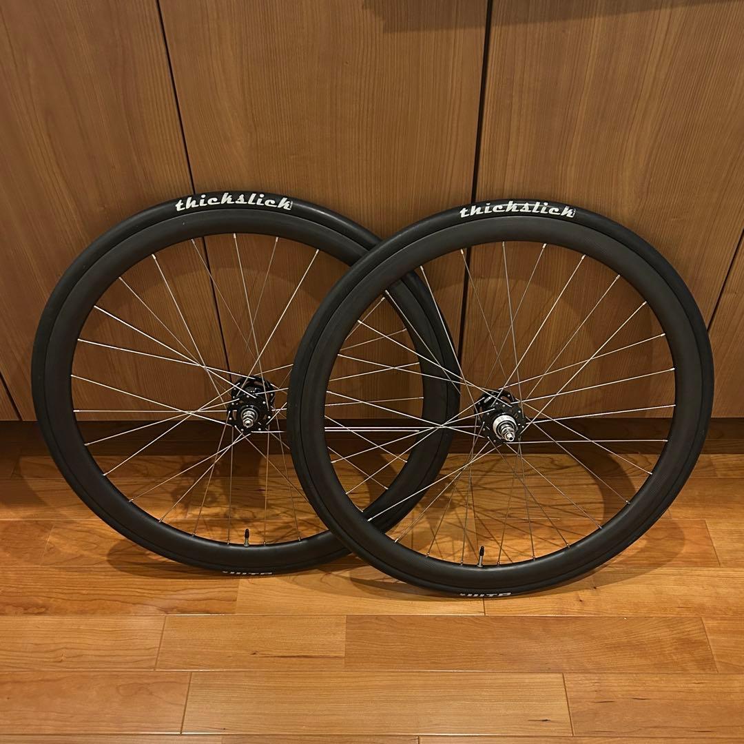 ピスト カーボンホイールセット クリンチャー　タイヤ無し