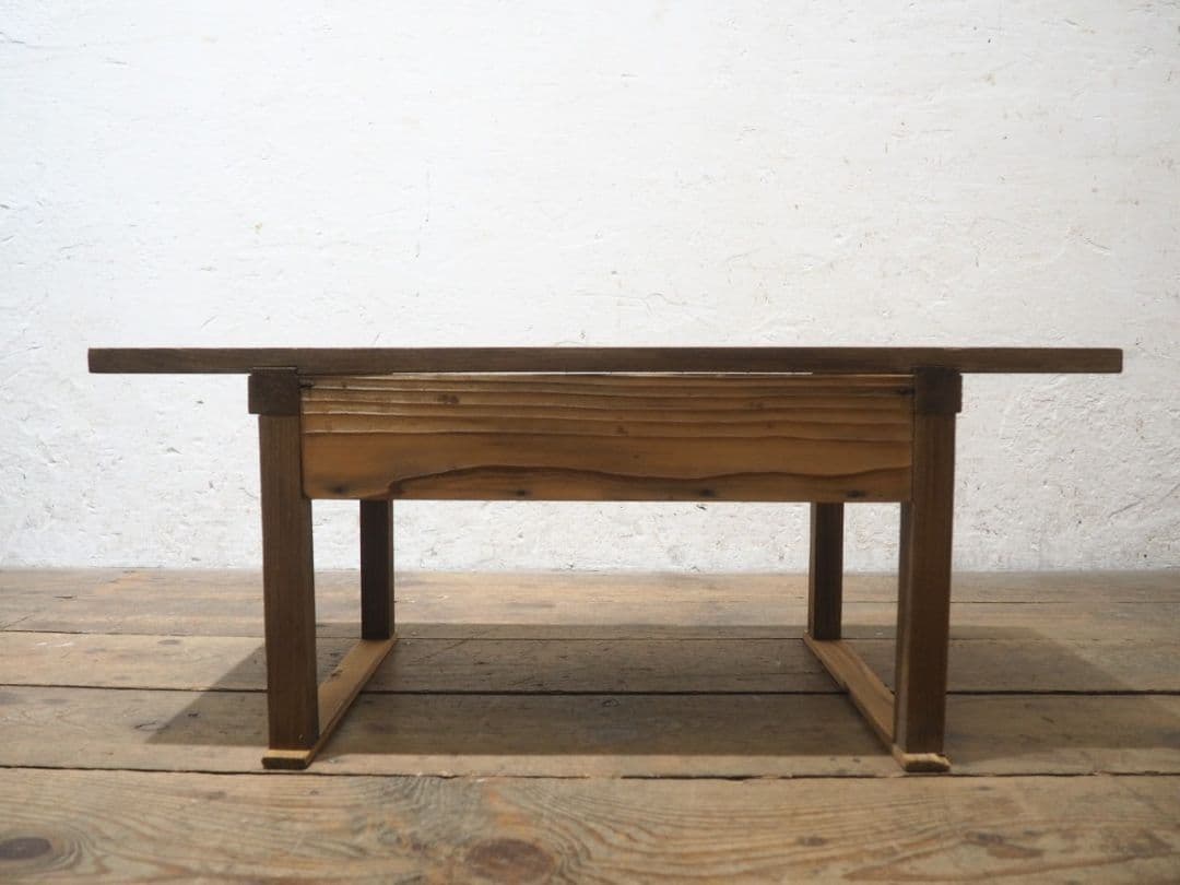 1257 　アンティーク　杉の文机　ローテーブル　陳列台　デスク　古家具　レトロ