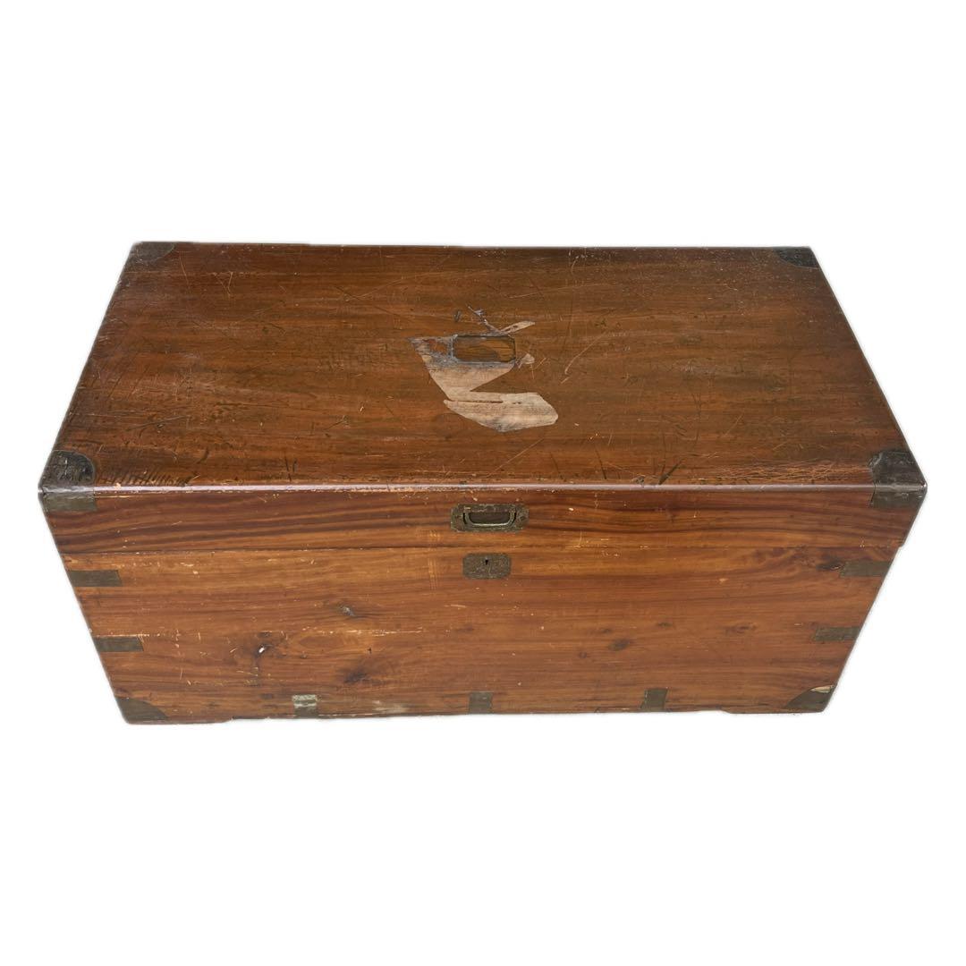 英国 アンティーク 木製 大型 トランク チェスト イギリス 100cm パイン